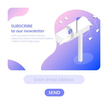 Mailbox, Subscribe to the newsletterのイラスト素材