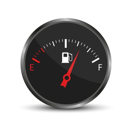 Fuel gauge, Car fuel indicator meterのイラスト素材