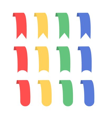 Multicolored ribbons, Tapes of different shapesのイラスト素材
