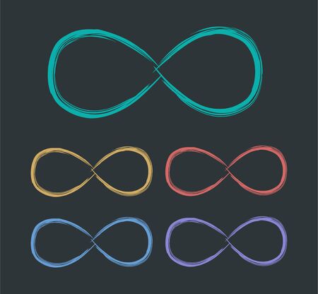 Infinity sign, Multicolored infinity signs - Vector illustration.のイラスト素材