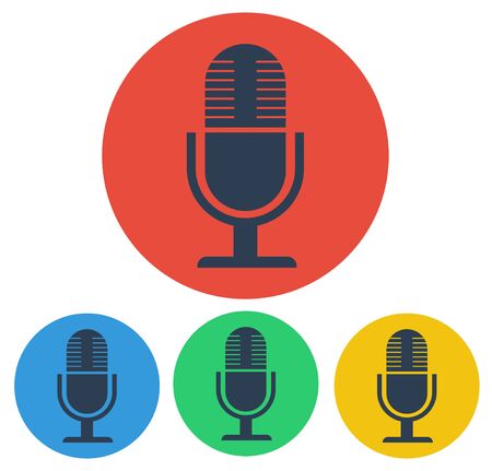 Microphone icon, Microphone icon vector, in trendy flat style isolated on white background - vectorのイラスト素材