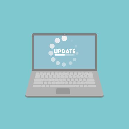 System software update and upgrade concept, Loading process in laptop screen.のイラスト素材