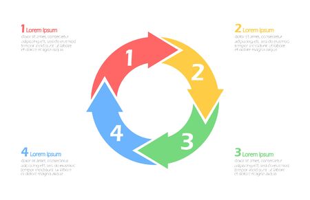 Infographic template, Organization chart 4 optionsのイラスト素材