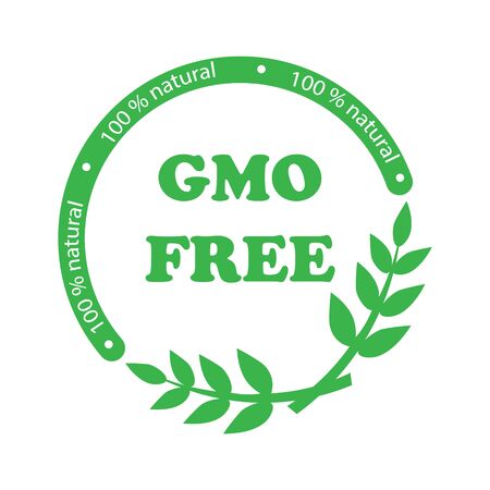 Logo GMO free, Organic product - Vector illustration.のイラスト素材