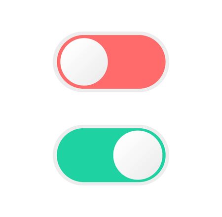 Collection of on and off buttons, sSlider buttons.のイラスト素材