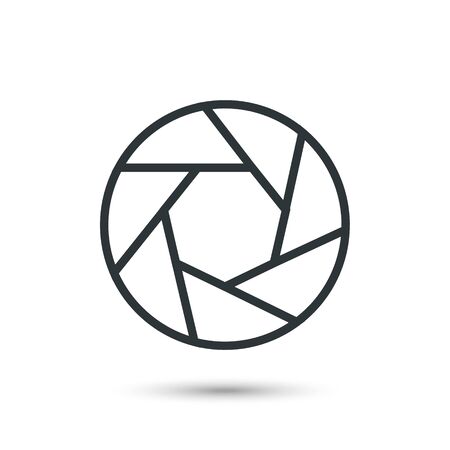 Aperture black icon. Camera lens diaphragm, vectorのイラスト素材