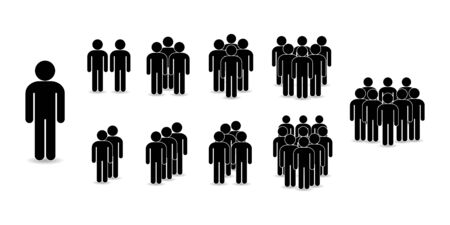 Set of people icons in flat style. Crowd. Group of people - icon. Company or team personのイラスト素材