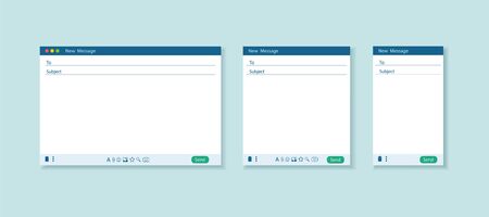 E-mail blank window. Template internet mail. Web E-mail page for computer, tablet and smartphone.のイラスト素材