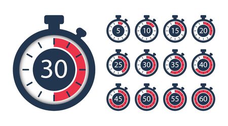 Big set of stopwatches. Timer icons. Vectorのイラスト素材
