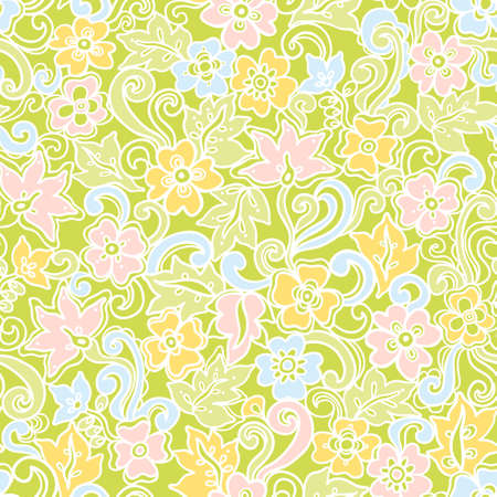 Ornate floral seamless texture, endless pattern with flowers. Vector background. Endless pattern can be used for wallpaper, pattern fills, web page, surface textures.のイラスト素材