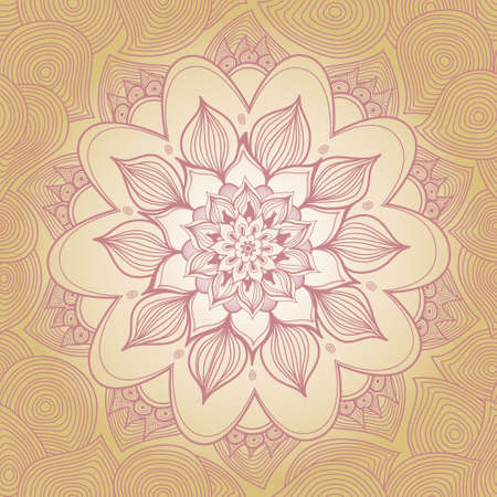 Ornamental seamless pattern with flowers and leaves in retro style. Light floral background.のイラスト素材