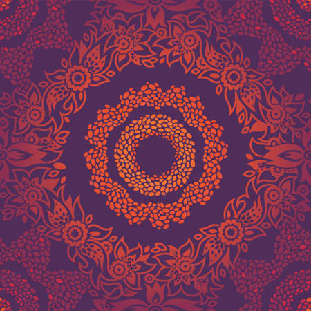 Ornamental seamless pattern with large flowers and curls. Golden brocade floral background. It can...