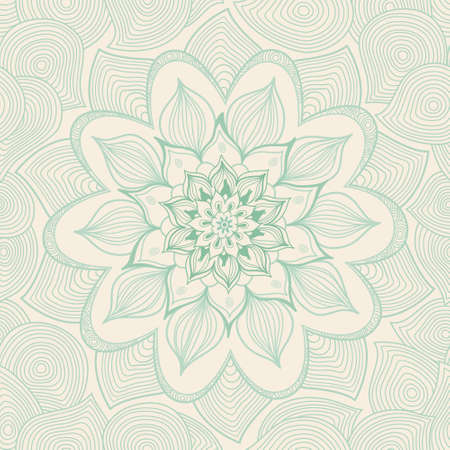 Ornamental seamless pattern with flowers and leaves in retro style. Light floral background.のイラスト素材