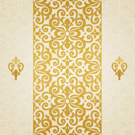 Vector seamless border in Victorian style. Element for design. Ornamental backdrop. Light lace background. Ornate floral decor for wallpaper. Endless texture. Monochrome pattern fill.のイラスト素材