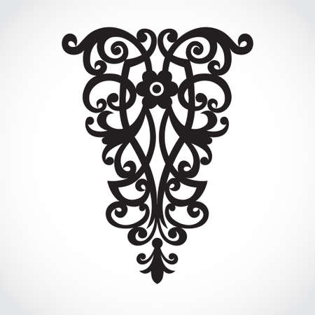 Vector baroque ornament in Victorian style. Ornate element for design. Toolkit for designer. Blue ornamental pattern for wedding invitations and greeting cards. Traditional floral decor.のイラスト素材