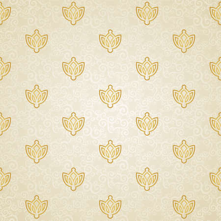 Vector seamless pattern in Victorian style. Element for design. Ornamental backdrop and light lace background. Ornate floral decor for wallpaper. Endless texture. Monochrome pattern fill.のイラスト素材