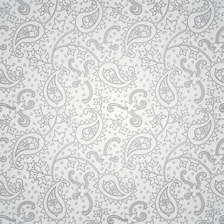 Ornate floral seamless texture. Grey endless pattern. Persian style background. Seamless pattern can be used for wallpaper, pattern fills, web page background, surface textures.のイラスト素材