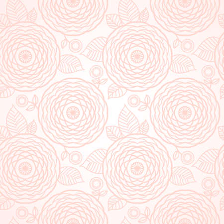 Ornamental seamless pattern with flowers and leaves in retro style. Light floral background. It can be used for wallpaper, pattern fills, web page background, surface textures.のイラスト素材