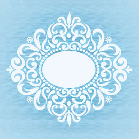 Winter concept frame. Vintage decorative round pattern with lacy ornament. Christmas vector background.  Place for your text. It can be used for decorating of invitations, greeting cards, decoration for bags, clothes.のイラスト素材