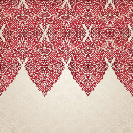 Vector seamless border in Victorian style. Element for design. Place for your text. It can be used for decorating of wedding invitations, greeting cards, decoration for bags and clothes.のイラスト素材