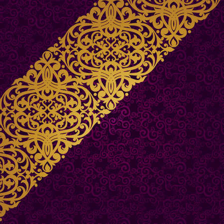 Vector diagonal border in Victorian style. Element for design. Place for your text. It can be used for decorating of wedding invitations, greeting cards, decoration for bags and clothes.のイラスト素材