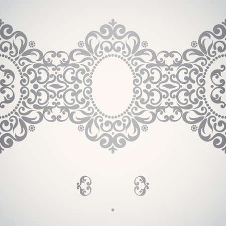 Vector seamless border in Victorian style. Element for design. Place for your text. It can be used for decorating of wedding invitations, greeting cards, decoration for bags and clothes.のイラスト素材