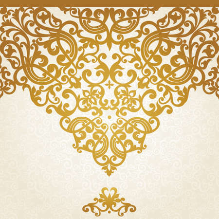 Vector seamless border in Victorian style. Element for design. Place for your text. It can be used for decorating of wedding invitations, greeting cards, decoration for bags and clothes.のイラスト素材