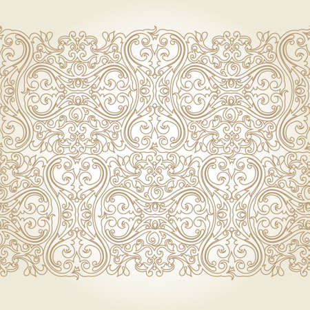 Vector seamless border in Victorian style. Element for design. Place for your text. It can be used for decorating of wedding invitations, greeting cards, decoration for bags and clothes.のイラスト素材