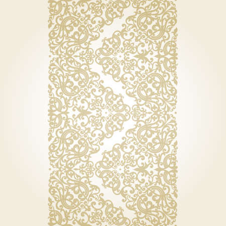 Vector seamless border in Victorian style. Element for design. Place for your text. It can be used for decorating of wedding invitations, greeting cards, decoration for bags and clothes.のイラスト素材