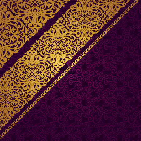 Vector diagonal border in Victorian style. Element for design. Place for your text. It can be used...
