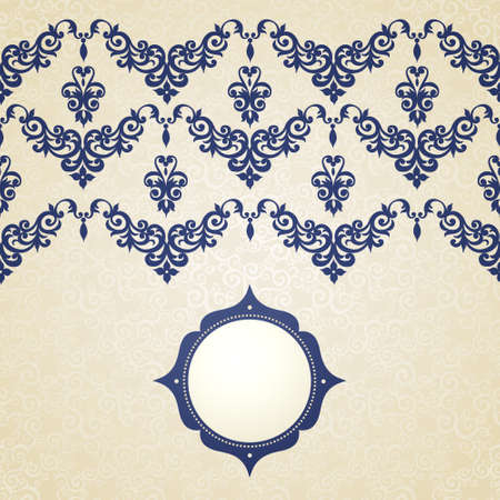Vector seamless border in Victorian style. Element for design. Place for your text. It can be used for decorating of wedding invitations, greeting cards, decoration for bags and clothes.のイラスト素材