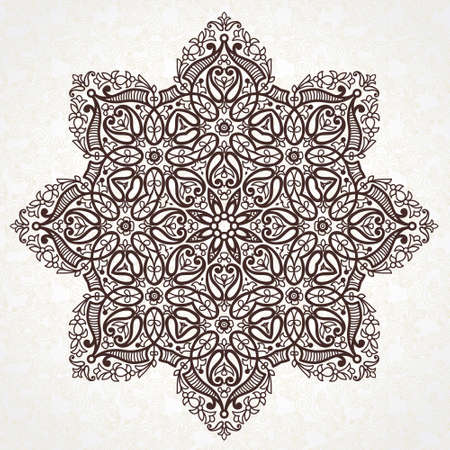 Vector pattern in Eastern style. Ornate element for design and place for text. Ornamental lace...