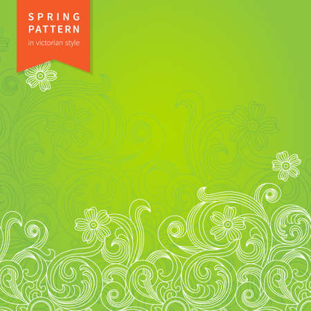 Vector spring floral pattern in Victorian style. Element for design. Ornamental background. It can be used for decorating of wedding invitations, greeting cards, decoration for bags and clothes.のイラスト素材