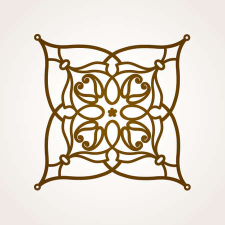 vintage pattern in oriental style in shape of a squareのイラスト素材