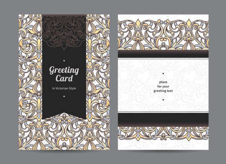 Vintage ornate cards in Victorian styleのイラスト素材
