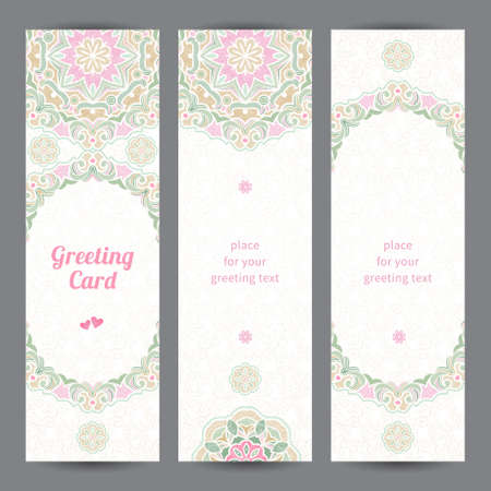 Vintage ornate cards in Eastern styleのイラスト素材