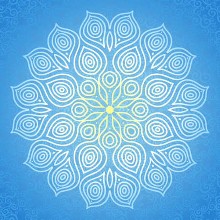 Ornamental round lace pattern. Circle curl background with many details. It can be used for decorating of wedding invitations, greeting cards, decoration for bags and clothes.のイラスト素材