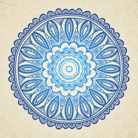 Ornamental round lace pattern. Circle curl background with many details. It can be used for decorating of wedding invitations, greeting cards, decoration for bags and clothes.のイラスト素材