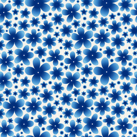 Blue floral seamless pattern on light background. Vector vintage background. Endless simple texture. Paper textured background. Bright pattern fill.のイラスト素材
