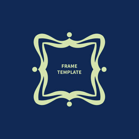 Refined vector monogram for design template. Elegant element for logo design, place for text. Ornamental border for wedding invitations and greeting cards. Traditional vintage floral decor.のイラスト素材