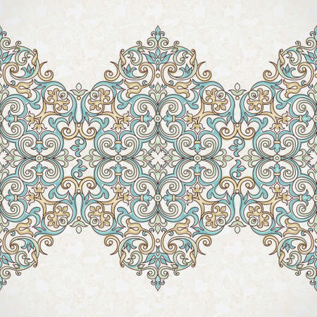 Vector ornate seamless border in Victorian style. Gorgeous element for design, place for text. Ornamental vintage pattern for wedding invitations, birthday and greeting cards. Traditional outline decor.のイラスト素材