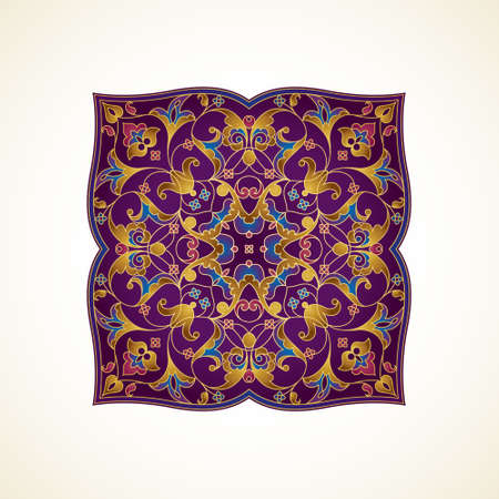 Vector vintage pattern in Eastern style. Ornate floral element for design. Ornamental traditional illustration for wedding invitations, birthday and greeting cards, wallpaper. Bright elegant mandala.のイラスト素材