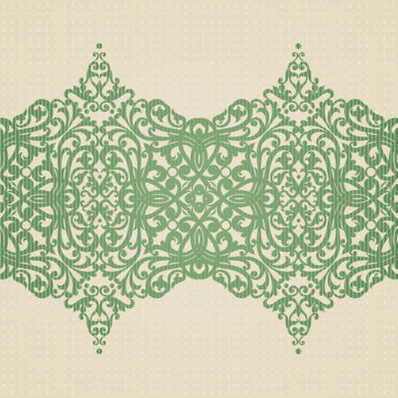 Vector baroque border in Victorian style. Element for design. You can place the text in an empty frame. It can be used for decorating of invitations, greeting cards, decoration for bags and clothes.のイラスト素材