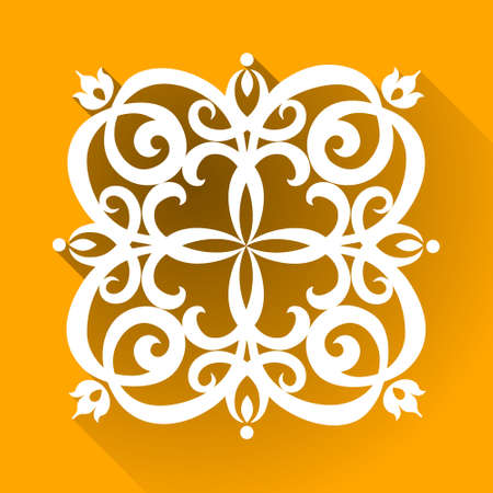 Vector Victorian ornament in flat design style. Ornate element for design. Toolkit for designer. It can be used for decorating of wedding invitations, greeting cards, decoration for bags and clothes.のイラスト素材