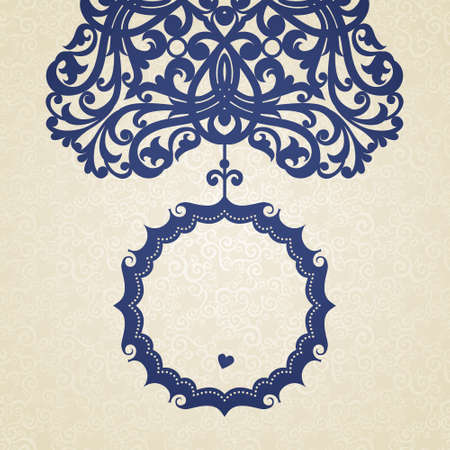 Vector baroque frame in Victorian style. Element for design. You can place the text in an empty frame. It can be used for decorating of invitations, greeting cards, decoration for bags and clothes.のイラスト素材