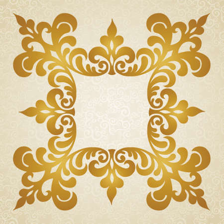 Vector baroque frame in Victorian style. Element for design. You can place the text in an empty frame. It can be used for decorating of invitations, greeting cards, decoration for bags and clothes.のイラスト素材