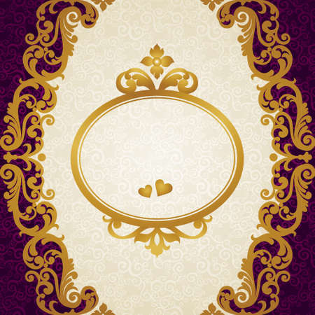 Vector baroque endless border in Victorian style. Element for design. Place for your text. It can be used for decorating of wedding invitations, greeting cards, decoration for bags and clothes.のイラスト素材