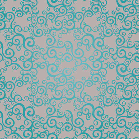 Vector seamless pattern with swirls motifs. Grey scroll work background. It can be used for wallpaper, pattern fills, web page background, surface textures.のイラスト素材