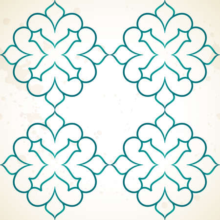Vintage design element in Eastern style. Vector seamless pattern with floral ornament. Ornamental lace tracery. Islamic wallpaper. Traditional arabic decor, geometric background.のイラスト素材