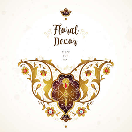 Vintage decor, ornate border, vignettes for design template.のイラスト素材